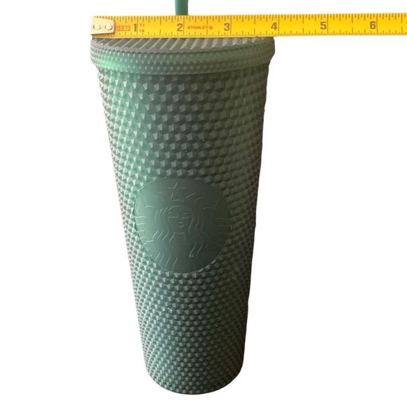 Pre Owned Starbucks 2022 Dark Green Studded Cold Cup Tumbler Must Have Addition - Picture 6 of 14